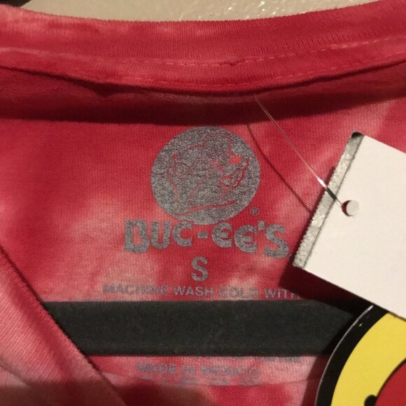 Buc-ees Shirt Unisex Small Red Tie-Dye Graphic Beavers Baseball Tee Short Sleeve - Picture 4 of 6